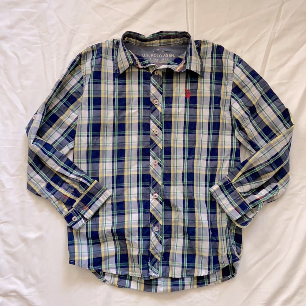 Boys U.S. Polo Assn. Long sleeve Plaid shirt size 10/12